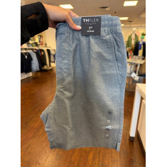 bermuda de algodão e linho 7” 5