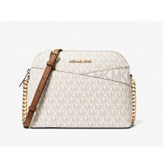 Michael Kors - Jet Set Travel Medium Logo Dome Crossbody Bag - Vanilla