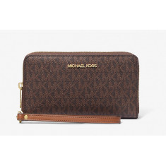 Michael Kors - Jet Set Signature Logo Smartphone Wristlet - Brown