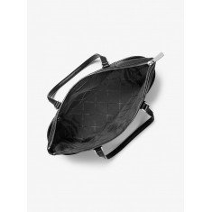 Michael Kors - Charlotte Large Saffiano Leather Top-Zip Tote Bag - Black Noir