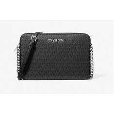 Michael Kors - Jet Set Large Saffiano Leather Crossbody Bag Logo - Black Noir