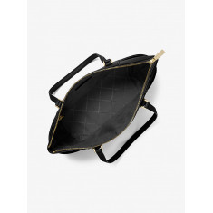 Michael Kors - Charlotte Large Saffiano Leather Top-Zip Tote Bag - Black Noir