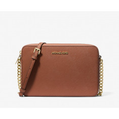 Michael Kors - Jet Set Large Saffiano Leather Crossbody Bag - Brown