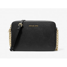 Michael Kors - Jet Set Large Saffiano Leather Crossbody Bag - Black