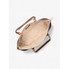 Michael Kors - Charlotte Large Logo and Leather Top-Zip Tote Bag - Vanilla