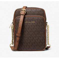 Michael Kors - Jet Set Travel Medium Logo Crossbody Bag - Brown