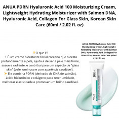 ANUA PDRN Hyaluronic Acid 100 Moisturizing Cream, Lightweight Hydrating Moisturizer with Salmon DNA, Hyaluronic Acid, Collagen F