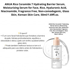 ANUA Rice Ceramide 7 Hydrating Barrier Serum, Moisturizing Serum for Face, Rice, Hyaluronic Acid, Niacinamide, Fragrance Free, N