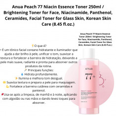 Anua Peach 77 Niacin Essence Toner 250ml / Brightening Toner for Face, Niacinamide, Panthenol, Ceramides, Facial Toner for Glass