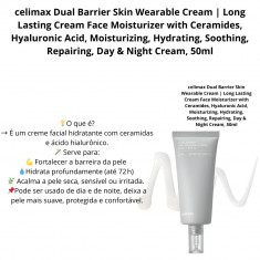 celimax Dual Barrier Skin Wearable Cream | Long Lasting Cream Face Moisturizer with Ceramides, Hyaluronic Acid, Moisturizing, Hy