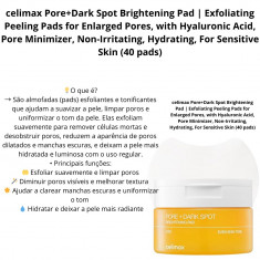 celimax Pore+Dark Spot Brightening Pad | Exfoliating Peeling Pads for Enlarged Pores, with Hyaluronic Acid, Pore Minimizer, Non-