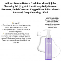 celimax Derma Nature Fresh Blackhead Jojoba Cleansing Oil | Light & Non-Greasy Daily Makeup Remover, Facial Cleanser, Clogged Po