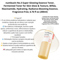 numbuzin No.3 Super Glowing Essence Toner, Fermented Toner for Skin Glow & Texture, Bifida, Niacinamide, Hydrating, Radiance-Boo