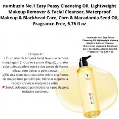 numbuzin No.1 Easy Peasy Cleansing Oil, Lightweight Makeup Remover & Facial Cleanser, Waterproof Makeup & Blackhead Care, Corn &