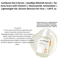 numbuzin No.5 Serum | Goodbye Blemish Serum | for Acne Scars with Vitamin C, Niacinamide, Antioxidant | Lightweight Gel, Korean
