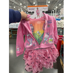 kit 3 peças moletom de zíper camiseta e tutu 2