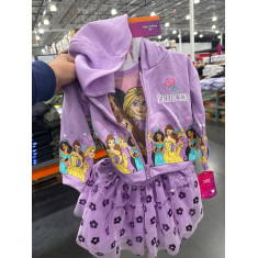 kit 3 peças moletom de zíper camiseta e tutu 3