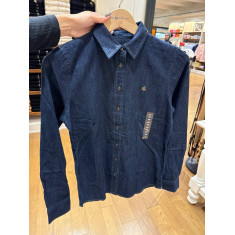 camisa jeans manga longa