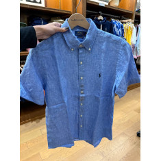 camisa de linho manga curta untucked fit