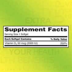 Kirkland Signature Extra Strength D3 50 mcg., 600 Softgels - Val: 02/2025