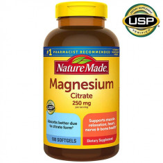 Nature Made Magnesium Citrate 250 mg., 180 Softgels - Val: 09/2023