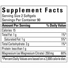 Nature Made Magnesium Citrate 250 mg., 180 Softgels - Val: 09/2023
