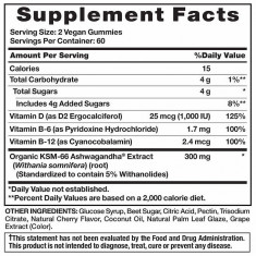 Nature's Truth Ashwagandha, 120 Cherry Flavored Gummies - Val: 11/2023
