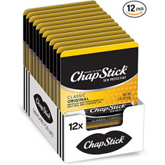 ChapStick Classic (Regular Flavor) Skin Protectant Lip Balm Tube, 0.15 Ounce (Pack of 12)