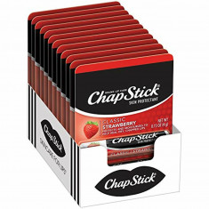 ChapStick Classic Strawberry Skin Protectant Lip Balm Tube, 0.15 Ounce (Pack of 12)