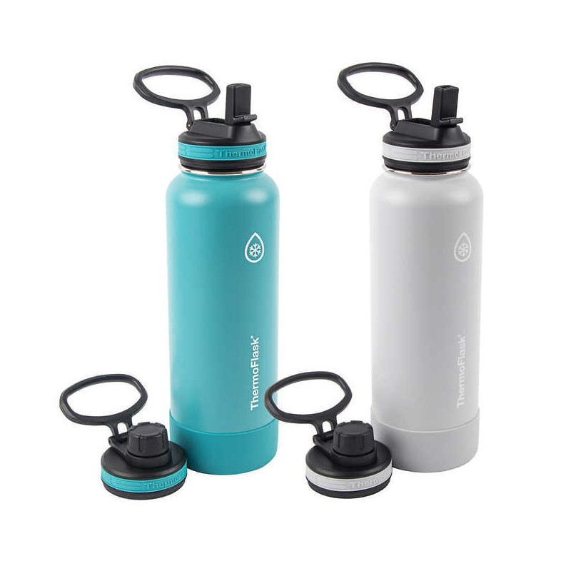 ThermoFlask Stainless Steel 40oz Straw/Spout Lid. 2Pack (SEM CAIXA)