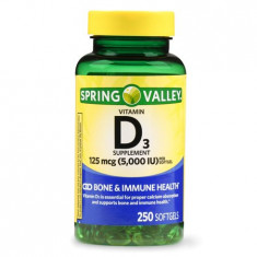 Vitamina D3 125mcg "5.000 IU" 250 Capsulas - Spring Valley (Val: 01/2025)