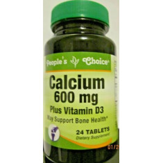 Calcium - 600 mg (24 comprimidos) - People's Choice