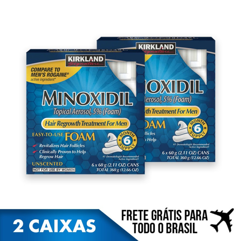 Minoxidil Kirkland Espuma 2 Caixas Frete GrÁtis