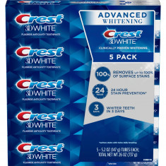 Pasta de Dente Advanced Whitening - Crest 3D WHITE (Pack c/ 5)