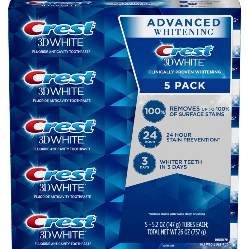 Pasta de Dente Advanced Whitening Crest 3D WHITE (Pack c/ 5)