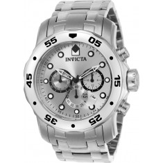 Invicta Men's 0071 Pro Diver SCUBA Quartz Chronograph Silver Dial Watch