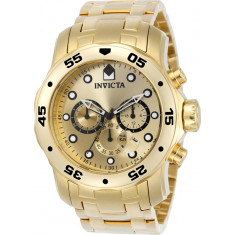 Invicta Men's 0074 Pro Diver SCUBA Quartz Chronograph Gold Dial Watch