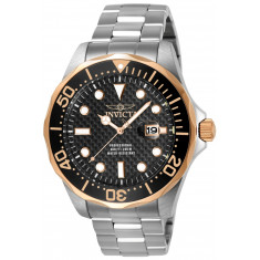 Invicta Men's 12567 Pro Diver Quartz 3 Hand Black Dial Watch