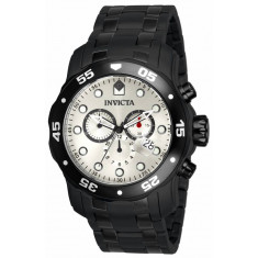 Invicta Men's 80075 Pro Diver Quartz 3 Hand Silver Dial Watch