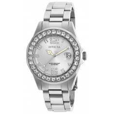 Invicta Women's 21396 Pro Diver  Quartz 3 Hand Silver Dial Watch