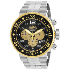 Invicta Men's 25075 Pro Diver Quartz Chronograph Black, Gold Dial Watch
