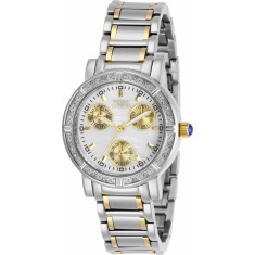 Invicta Women's 29117 Angel Quartz 3 Hand White, Gold Dial Watch