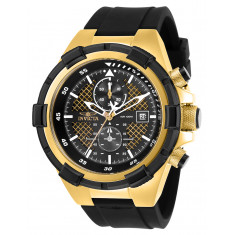 Invicta Men's 28100 Aviator Quartz Multifunction Black, Gold Dial Watch
