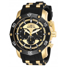 Invicta Men's 28754 Pro Diver Quartz Chronograph Black, Gold Dial Watch