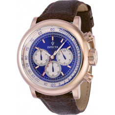 Invicta Men's 37324 Vintage Quartz 3 Hand Blue, Ivory Dial Watch