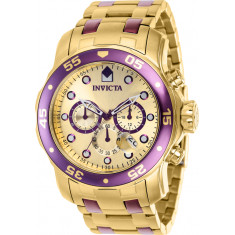 Invicta Men's 37692 Pro Diver Quartz 3 Hand Gold Dial Watch