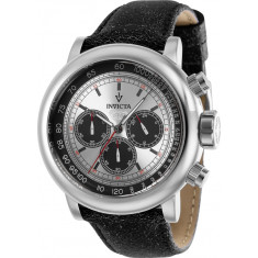 Invicta Men's 37784 Vintage Quartz 3 Hand Silver, Black Dial Watch
