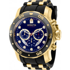 Invicta Men's 37229 Pro Diver Quartz Chronograph Blue, Red Dial Watch