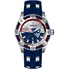 Invicta Men's 43300 NFL New England Patriots Quartz 3 Hand Blue, White, Silver Dial Watch