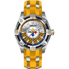 Invicta Men's 42073 NFL Pittsburgh Steelers Quartz 3 Hand Blue, White, Silver, Red, Yellow Dial Watch